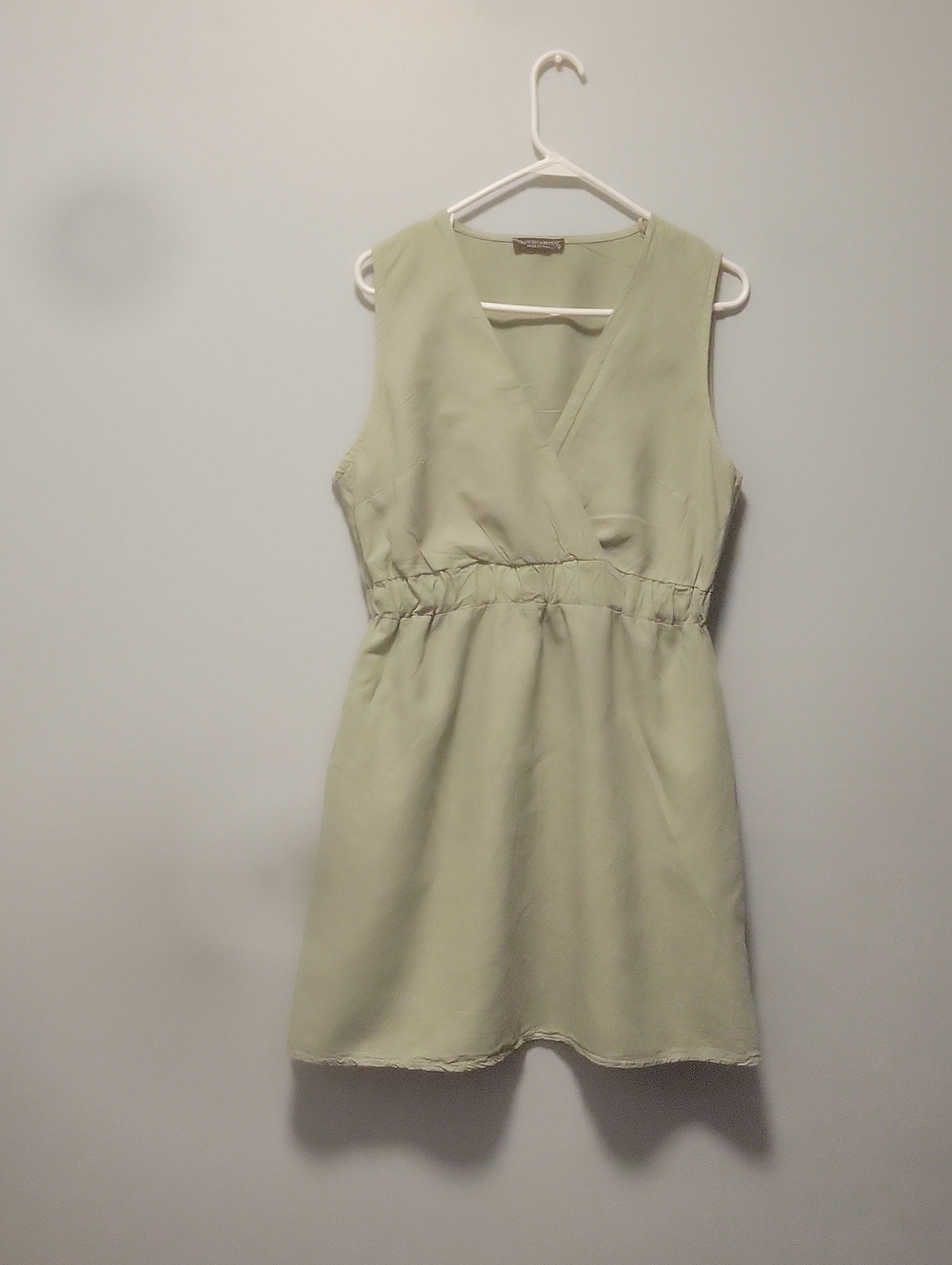 V-Neck Sleeveless Mini Dress in Light Sage